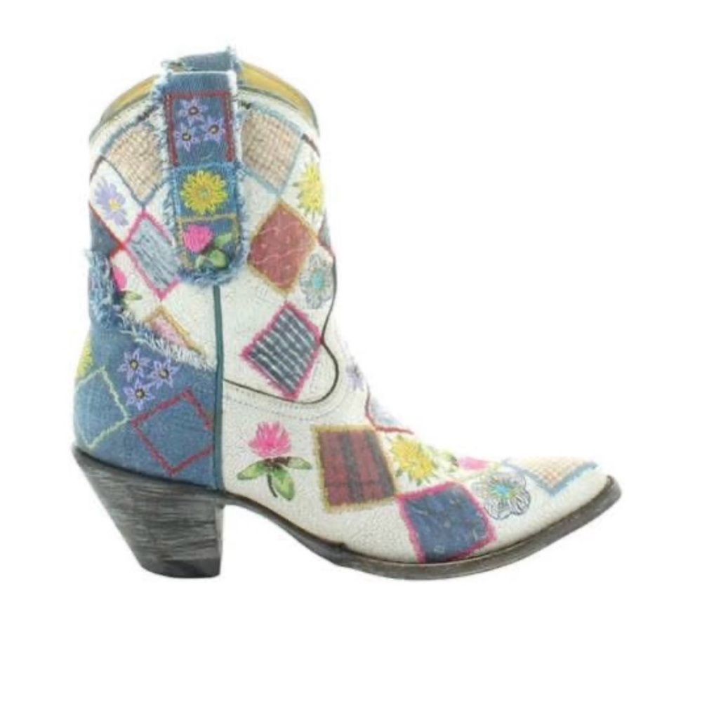Old Gringo Patchwork Embroidered Multi-Color Heeled Boots - Picture 11 of 13